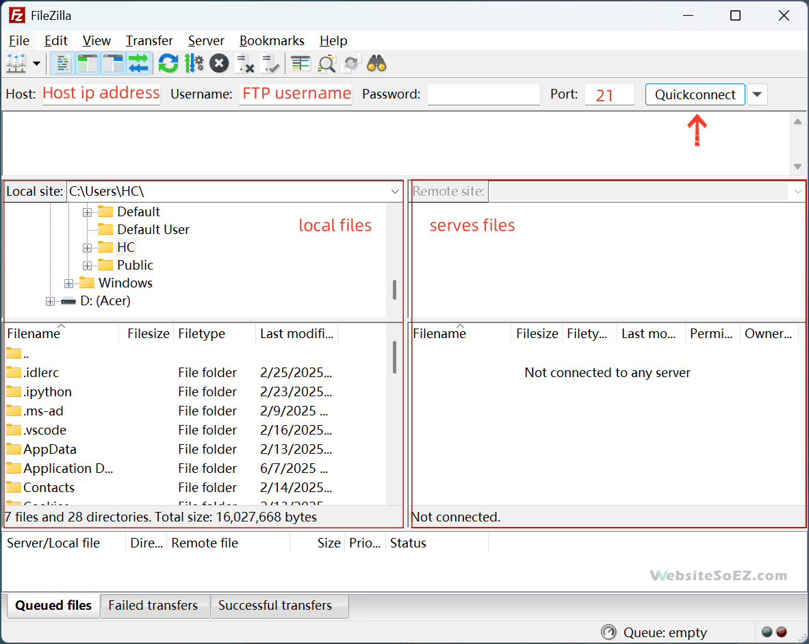 FileZilla set