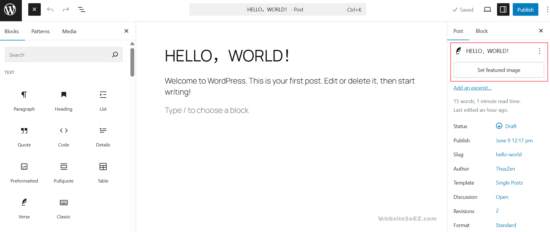 WordPress Post set