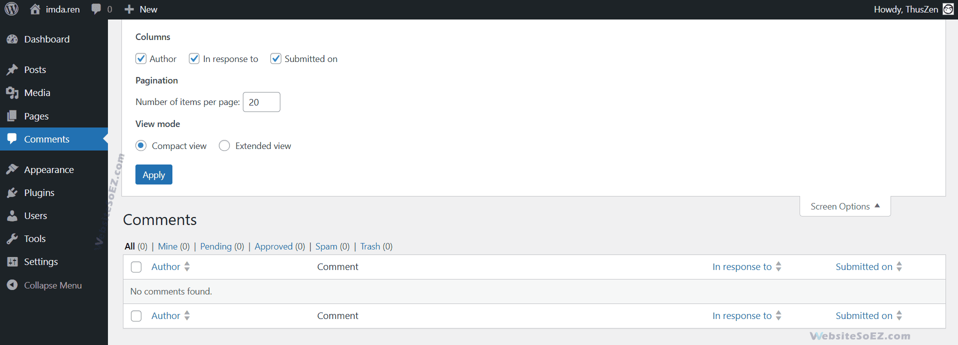 WordPress Comment Management