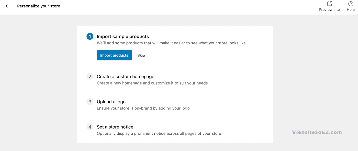 WooCommerce Setup Wizard