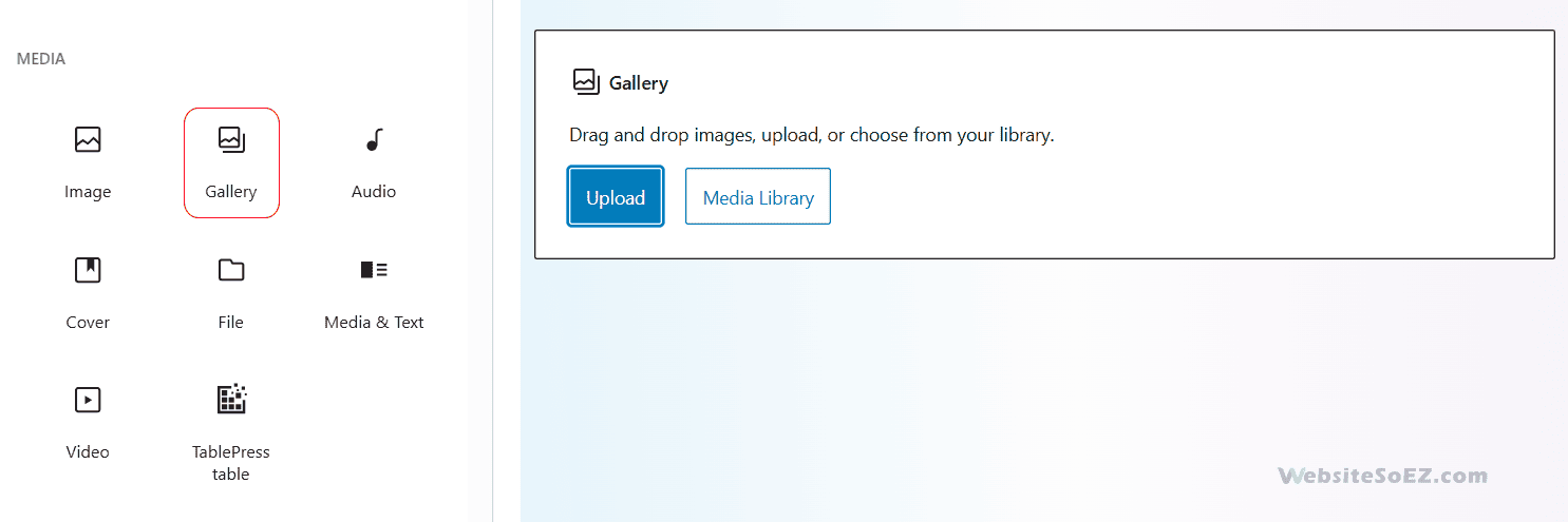 Create WordPress Gallery