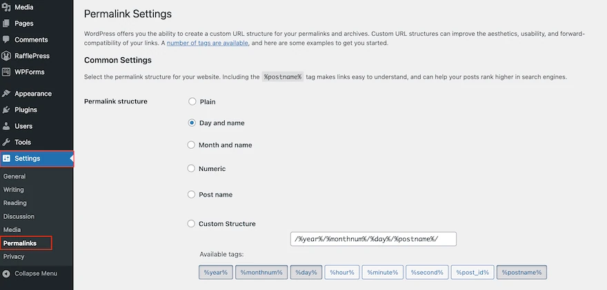 How to use a search engine-friendly permalink structure
